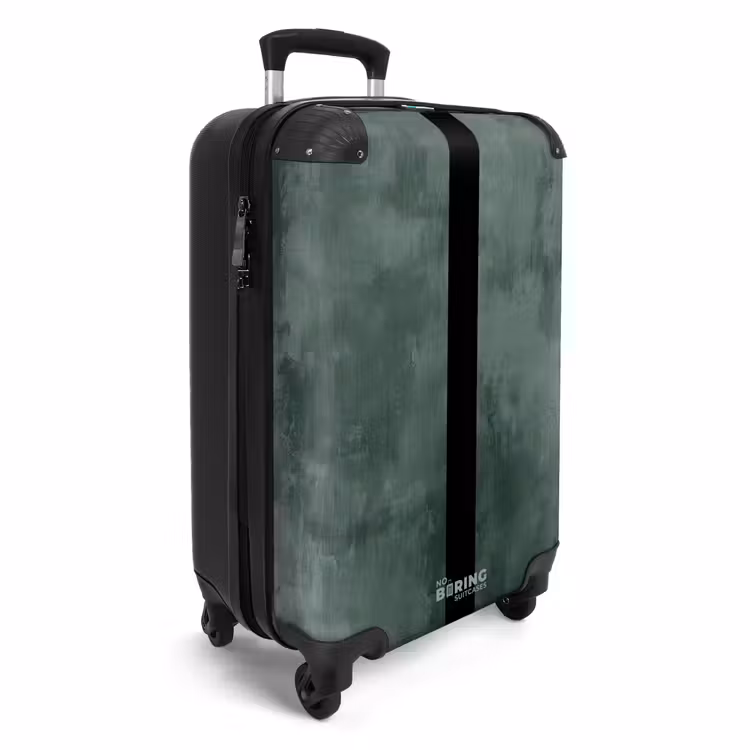 Suitcase - Green concrete look with black stripe — 2