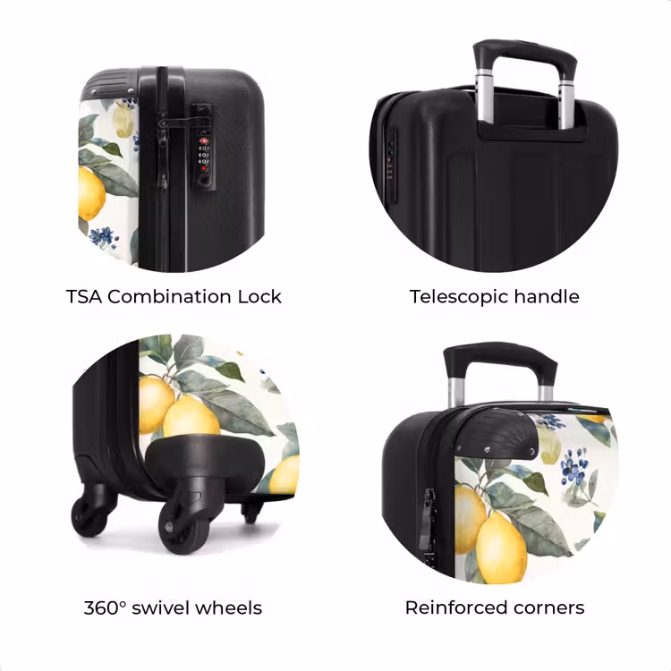 Suitcase - Lemon with blossom pattern — 8