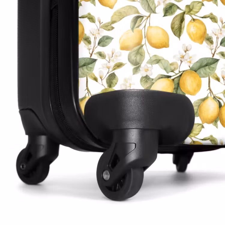 Suitcase - Lemons pattern yellow green — 7