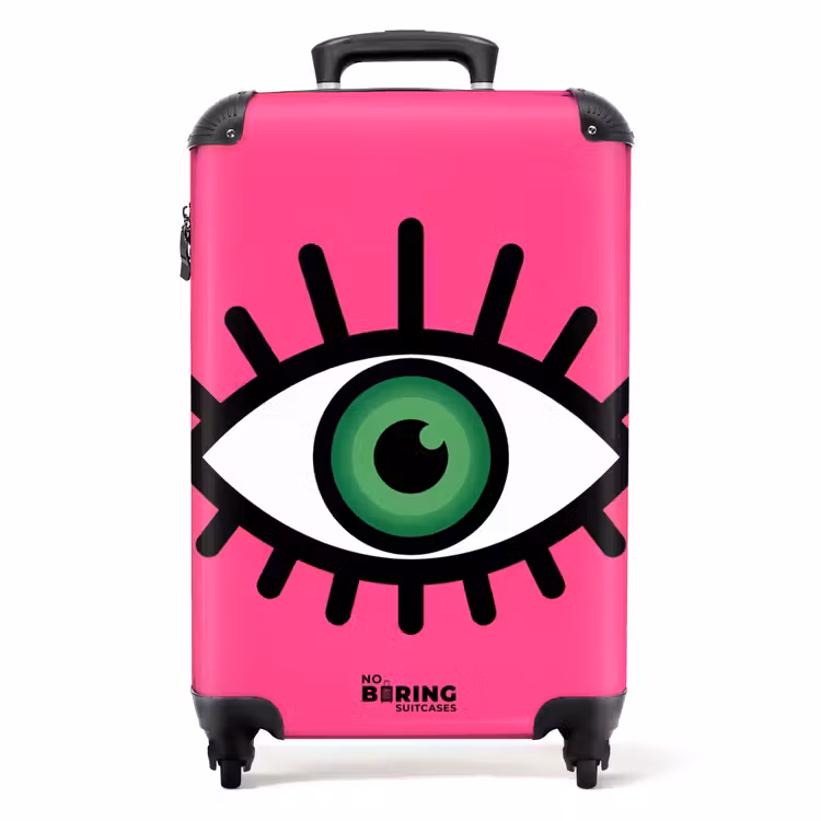 Suitcase - Minimalist - Eye - Pink — 1