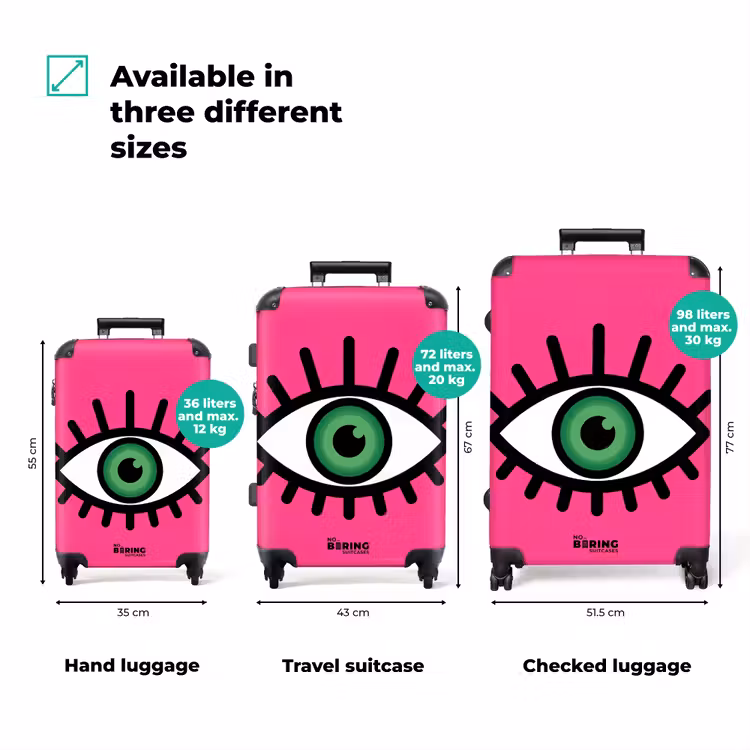 Suitcase - Minimalist - Eye - Pink — 3