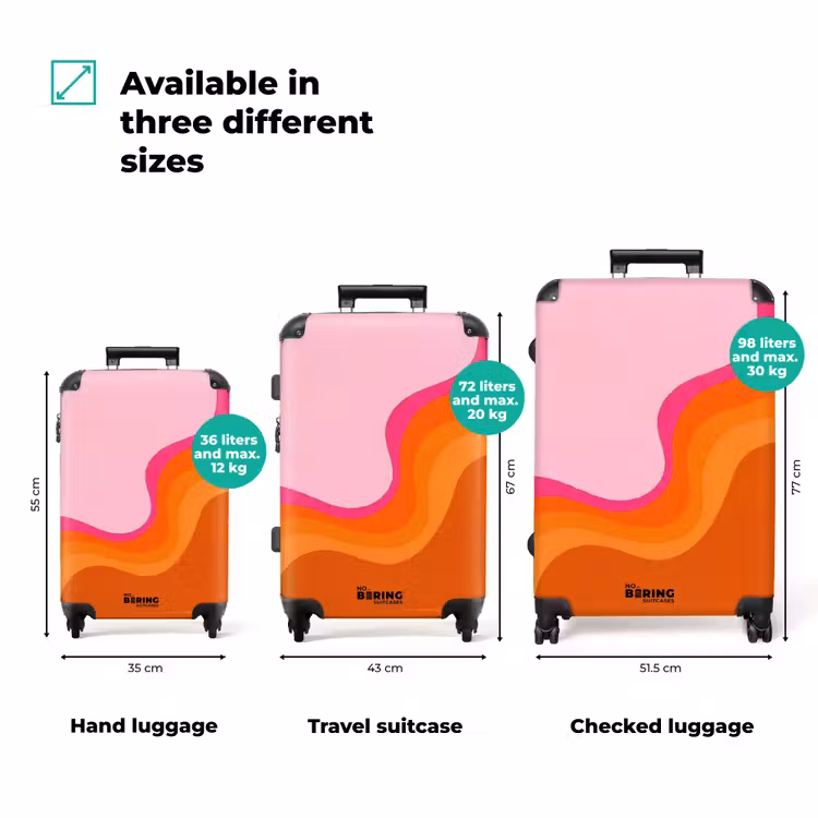 Suitcase - Retro - Waves - Colorful — 3