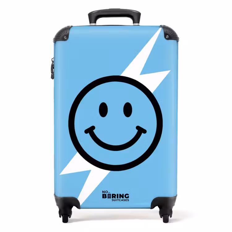 Suitcase - Smiley - Blue - Lightning — 1