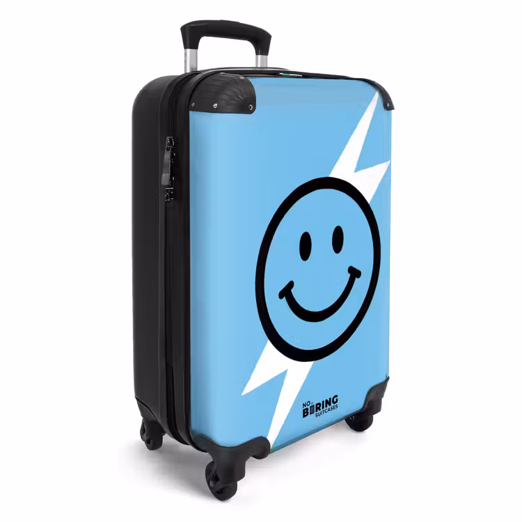 Suitcase - Smiley - Blue - Lightning — 2