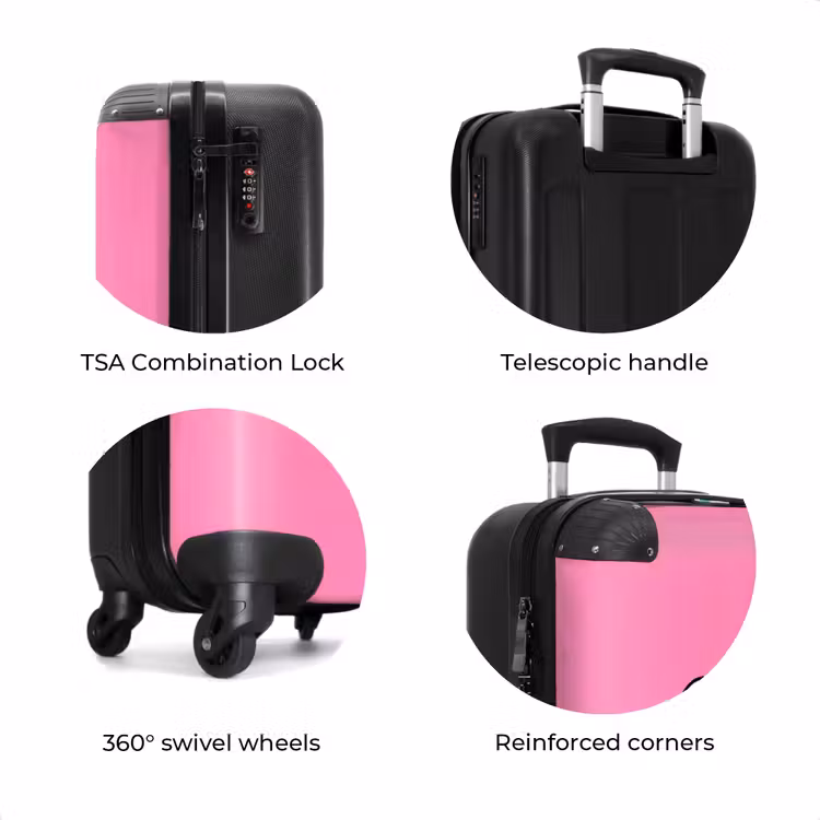 Suitcase - Smiley - Flower - Pink — 8