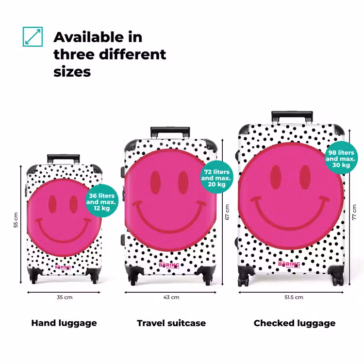 Suitcase - Smiley - Pink - Dots — 3