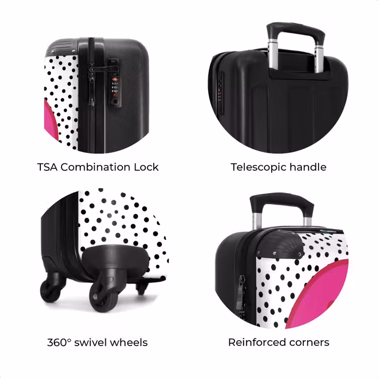 Suitcase - Smiley - Pink - Dots — 8
