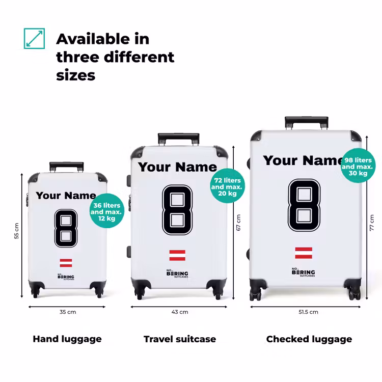 Suitcase with name - Austria away jersey — 3