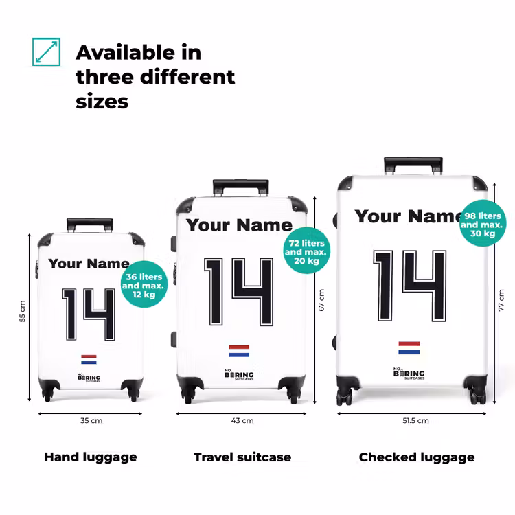 Suitcase with name - Netherlands away jersey — 3