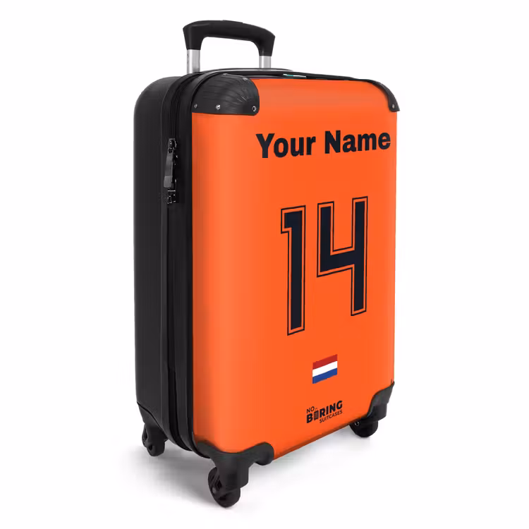 Suitcase with name - Netherlands home jersey — 2