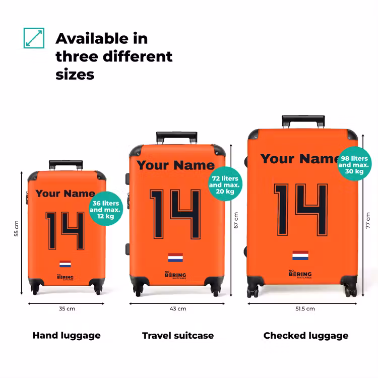 Suitcase with name - Netherlands home jersey — 3