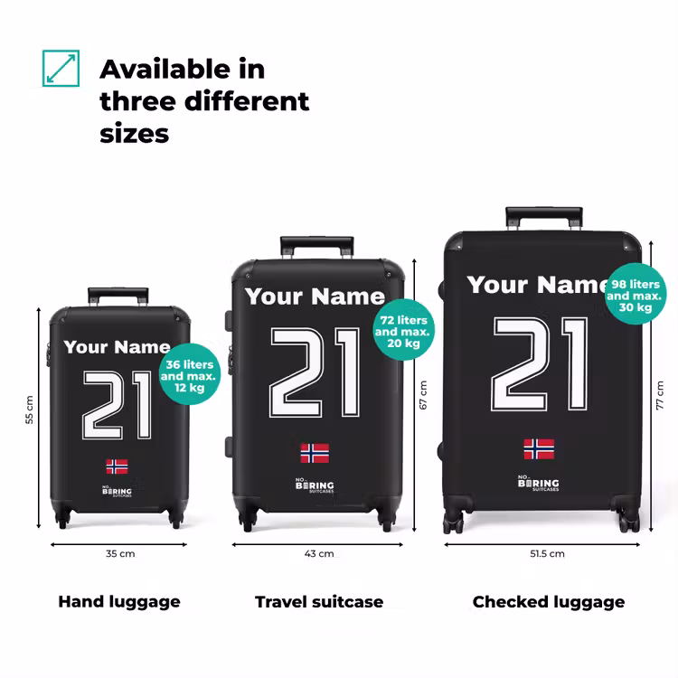 Suitcase with name - Norway away jersey — 3