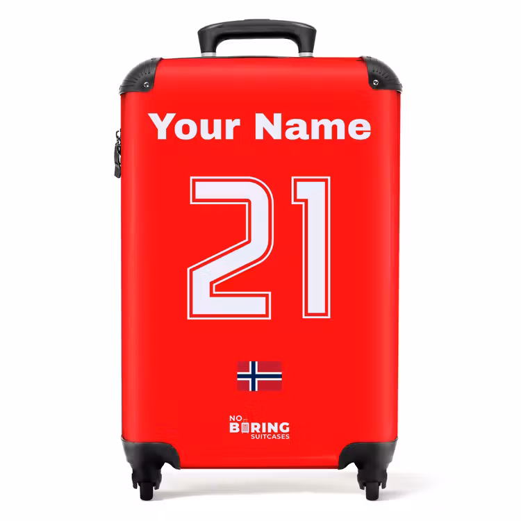 Suitcase with name - Norway home jersey — 1