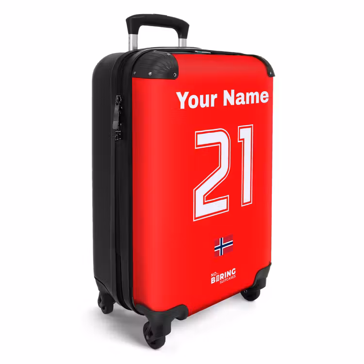 Suitcase with name - Norway home jersey — 2