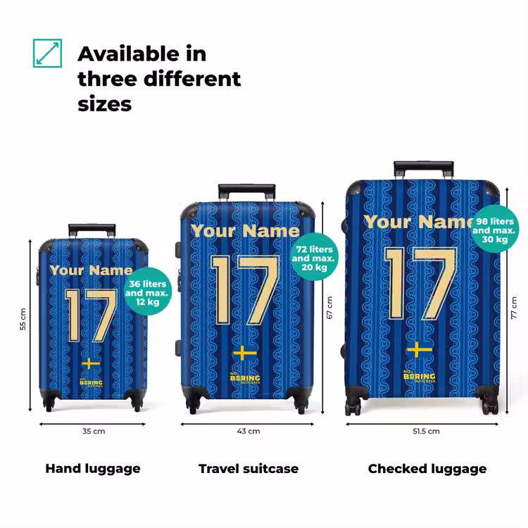 Suitcase with name - Sweden away jersey — 3