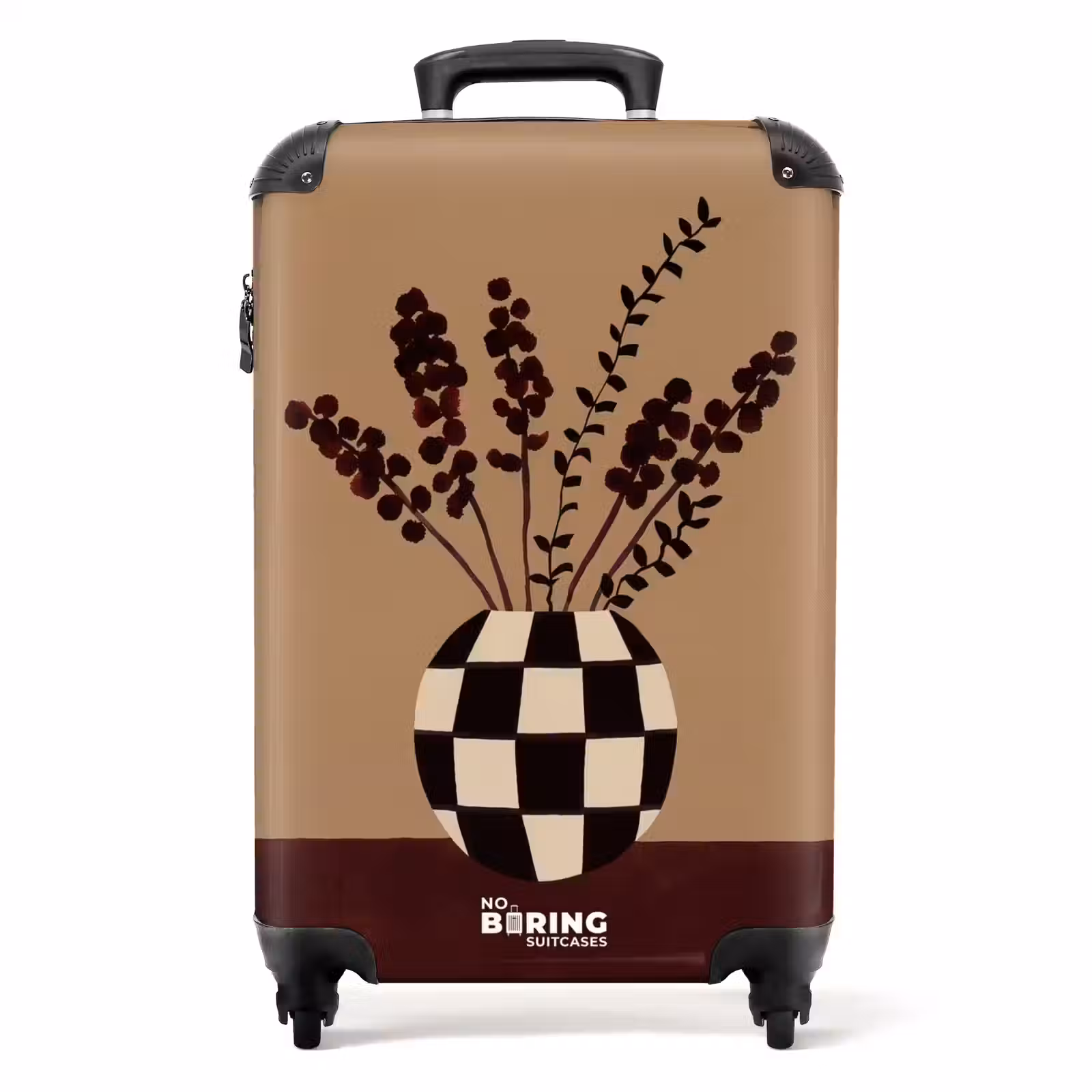 Suitcase - Minimalist - Vase - Flowers - Brown — 1