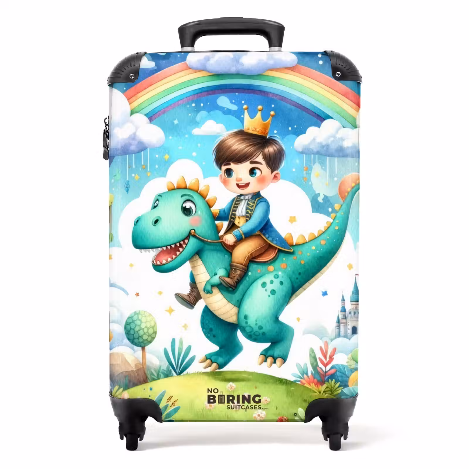 Suitcase - Prince with Crown on a Green Dino — 1