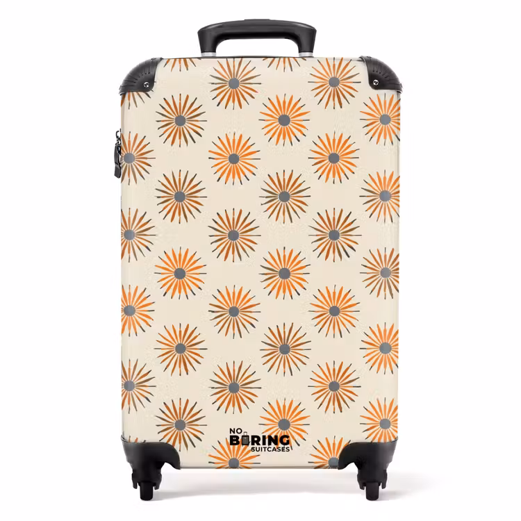 Suitcase with name - Daisy - Pattern - Orange — 1