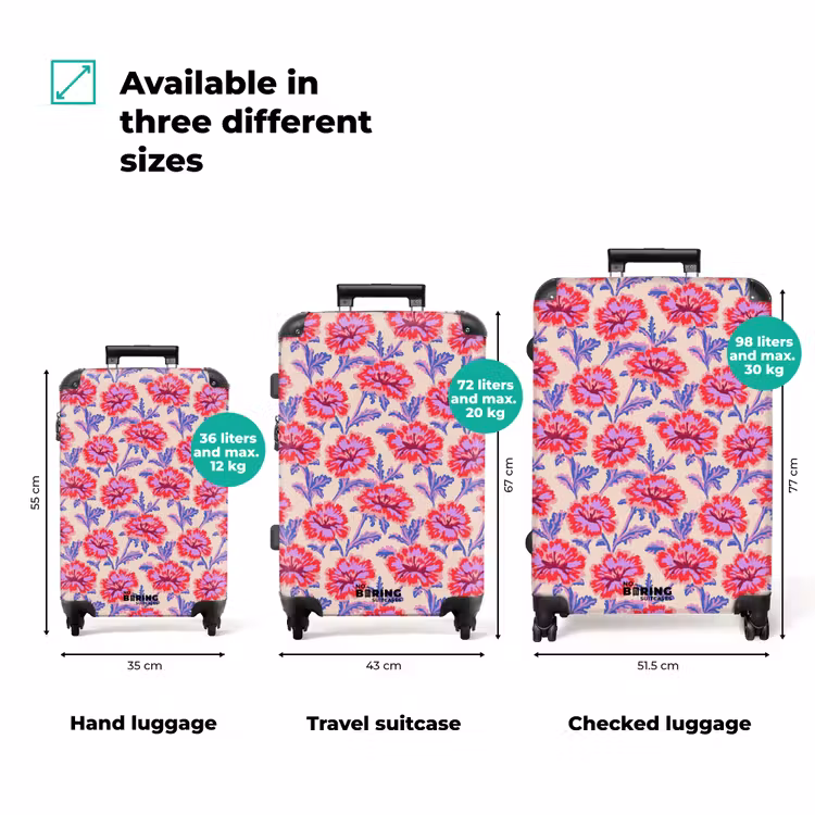 Suitcase with name - Flowers - Pattern - Multicolored — 3