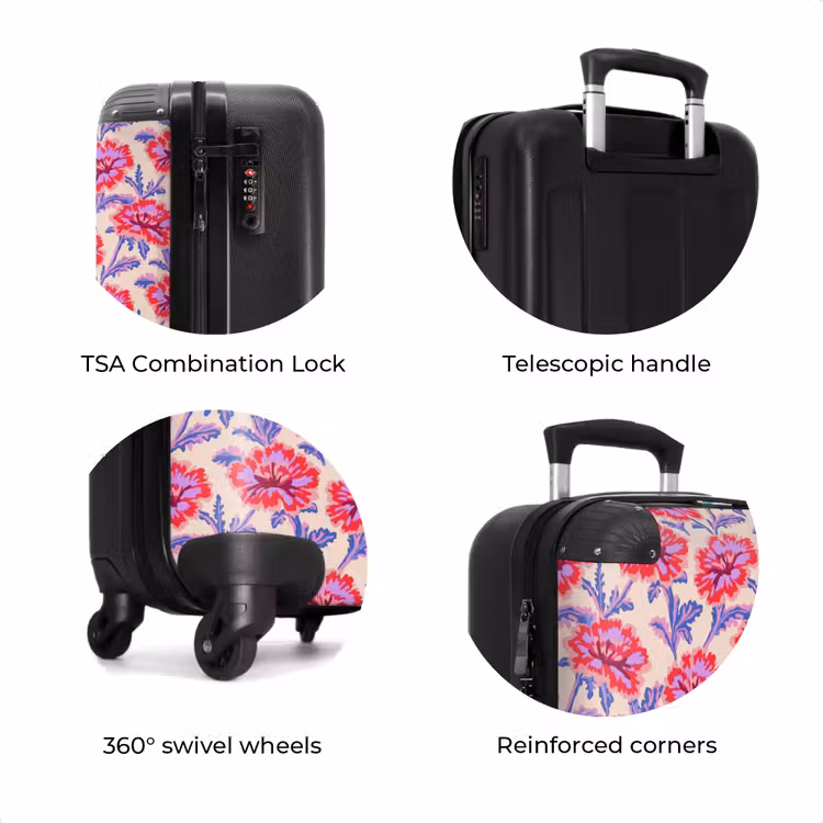 Suitcase with name - Flowers - Pattern - Multicolored — 8