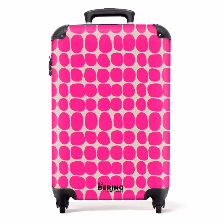 Suitcase with name - Polka dots - Pattern - Pink — 1