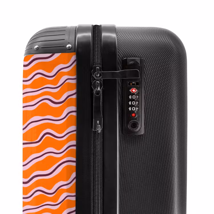 Suitcase with name - Retro - Wavy - Orange — 6