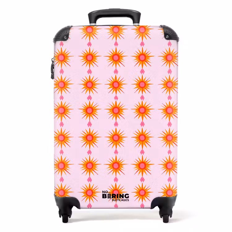 Suitcase with name - Sun - Motif - Pink — 1