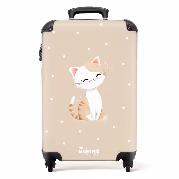 Suitcase - Cat surrounded by beige dots — 1