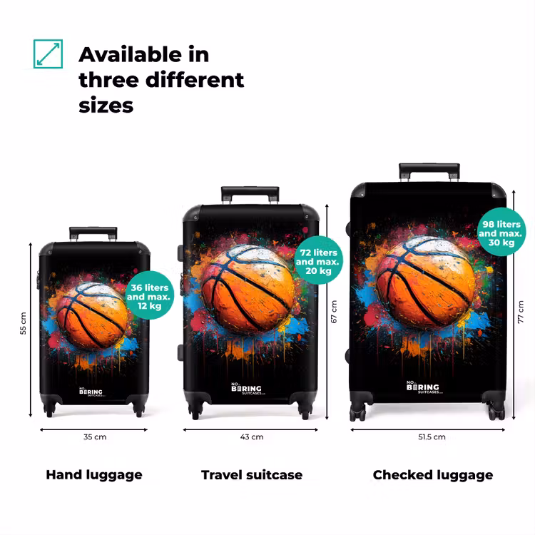 Suitcase - Orange basketball amid paint splatters — 3