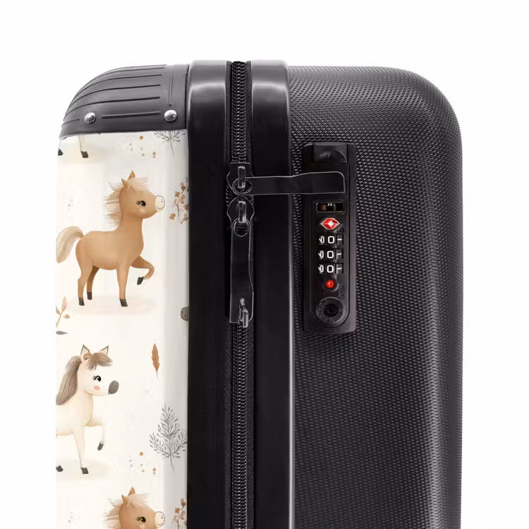 Suitcase - Pattern of foals in beige and brown colors — 5
