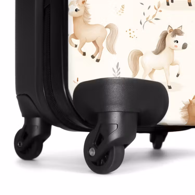 Suitcase - Pattern of foals in beige and brown colors — 6