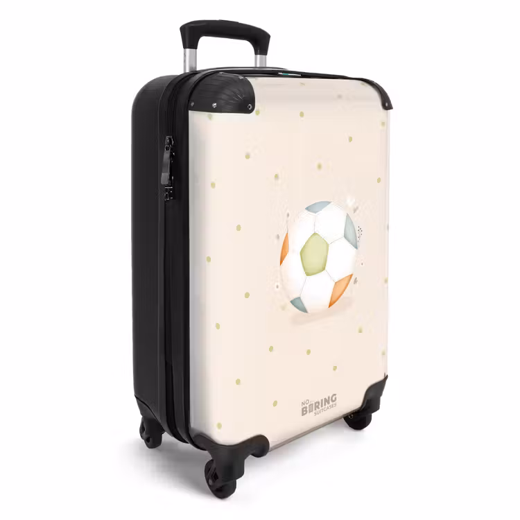 Suitcase - Soccer in beige pastel colors — 2