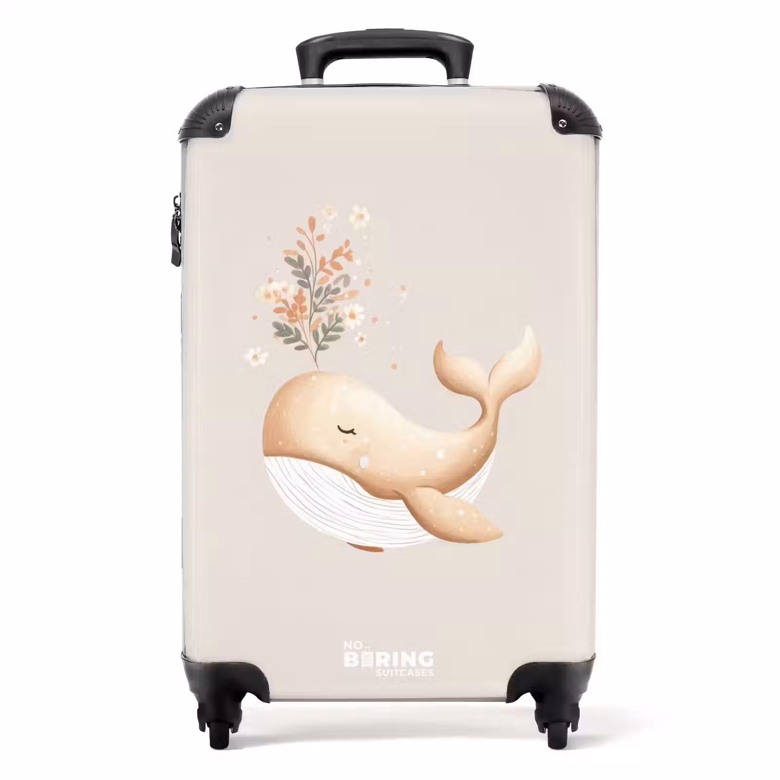 Suitcase - Whale in pastel beige colors — 1