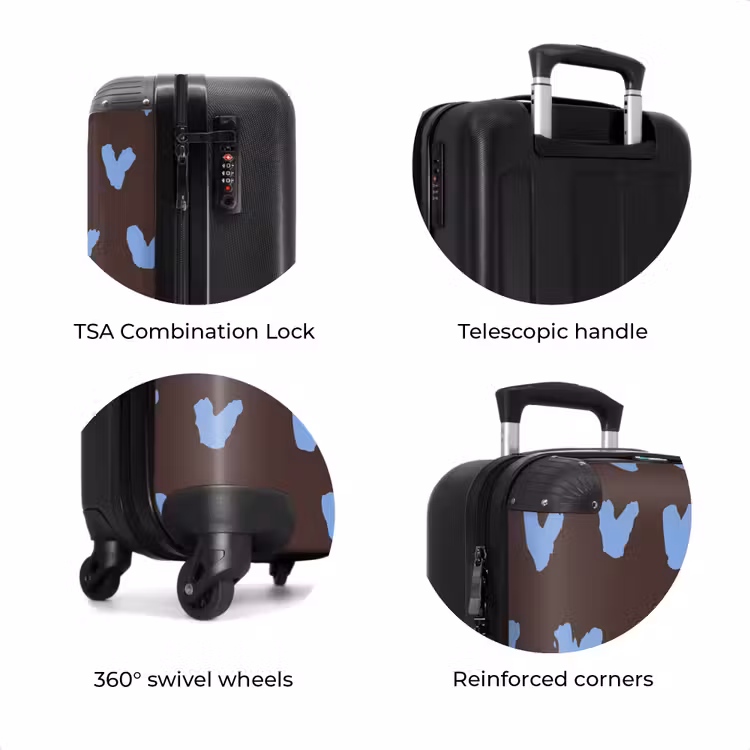 Suitcase - Dark brown background with heart-like shapes — 8