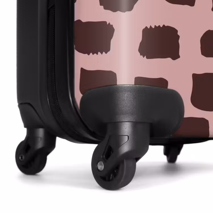 Suitcase - Dark brown block shapes on old pink background — 7