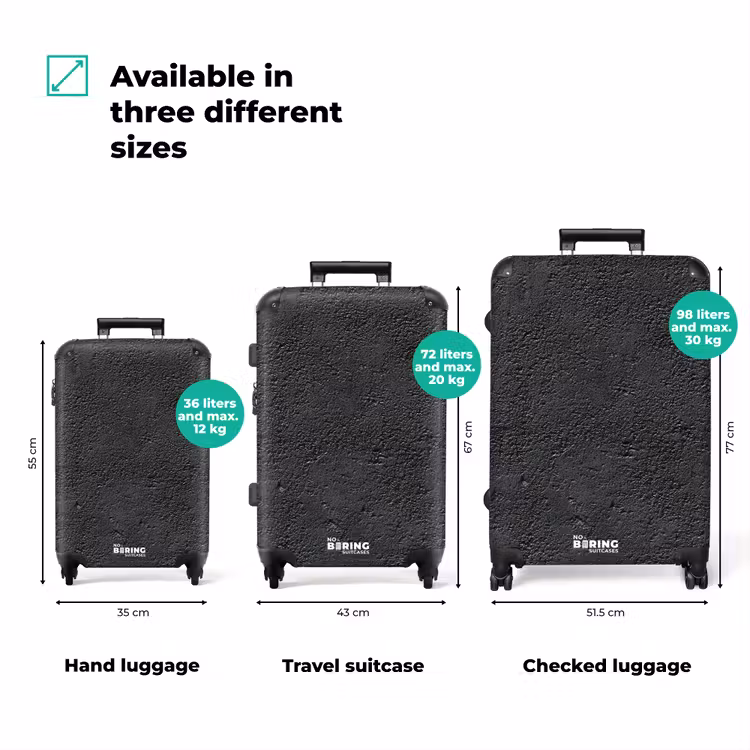 Suitcase - Dark gray - Asphalt texture - Rough — 3