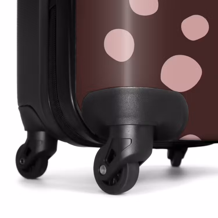 Suitcase - Deep brown background with pink dots — 7