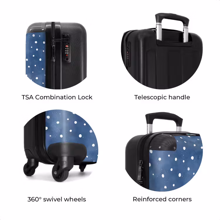 Suitcase - Dots pattern blue — 8