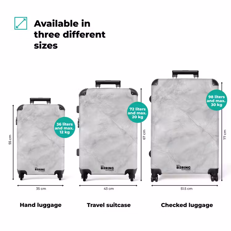 Suitcase - Gray - Marble - Matte — 3