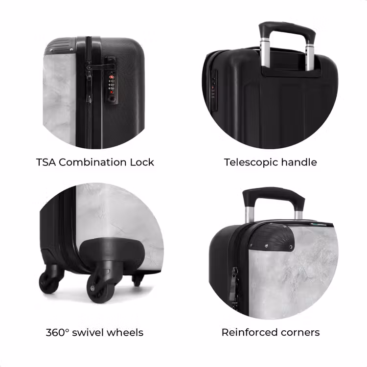 Suitcase - Gray - Marble - Matte — 8