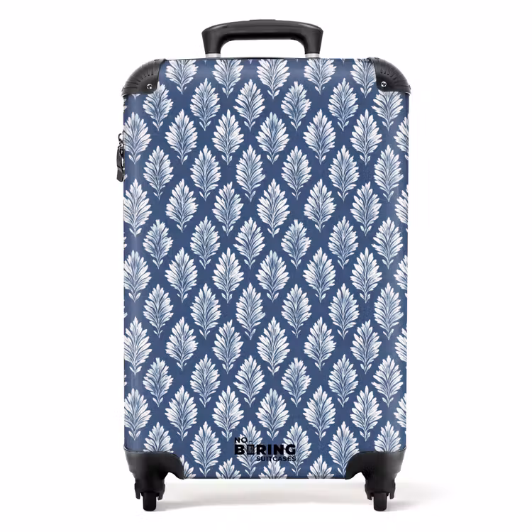 Suitcase - Leaf pattern blue — 1