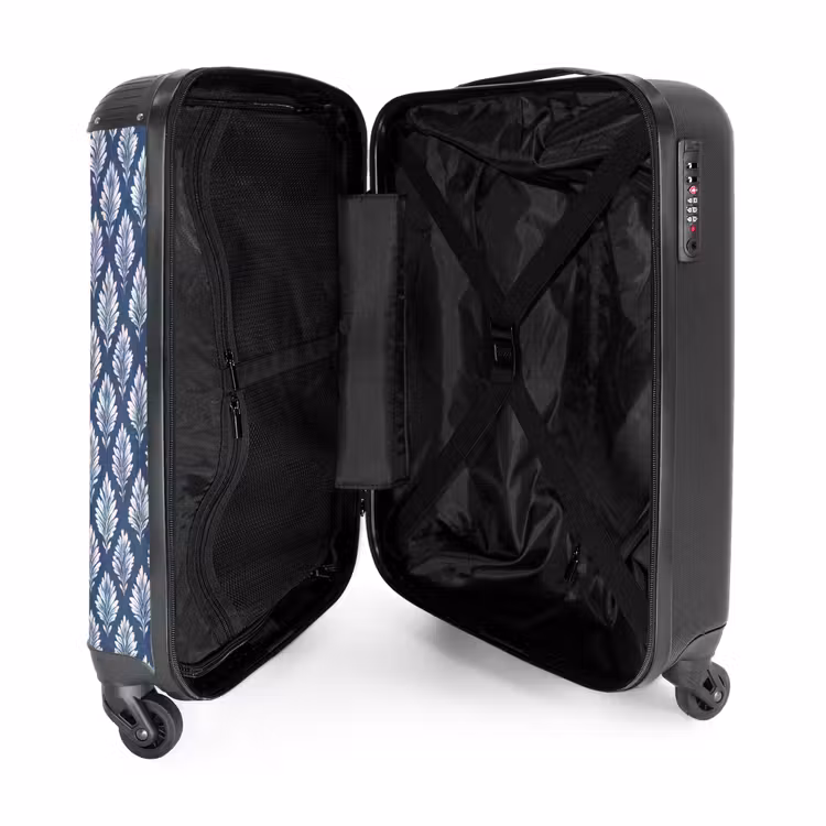 Suitcase - Leaf pattern blue — 5