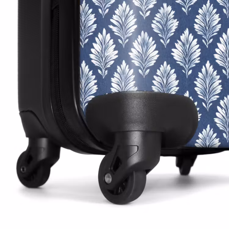 Suitcase - Leaf pattern blue — 7