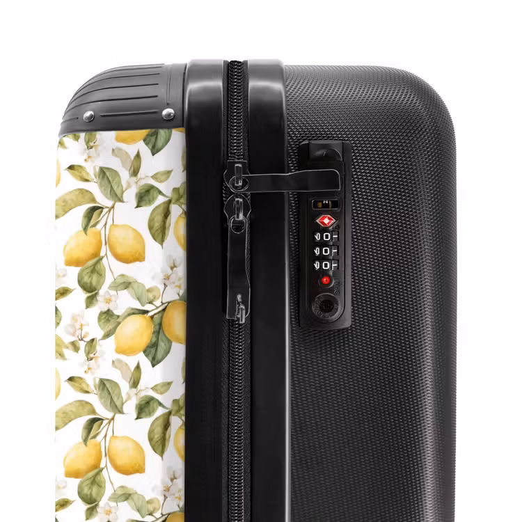 Suitcase - Lemons pattern yellow green — 6