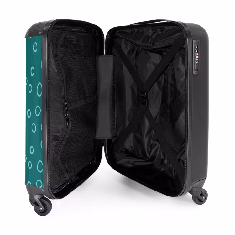 Suitcase - Light blue circles on dark green background — 5