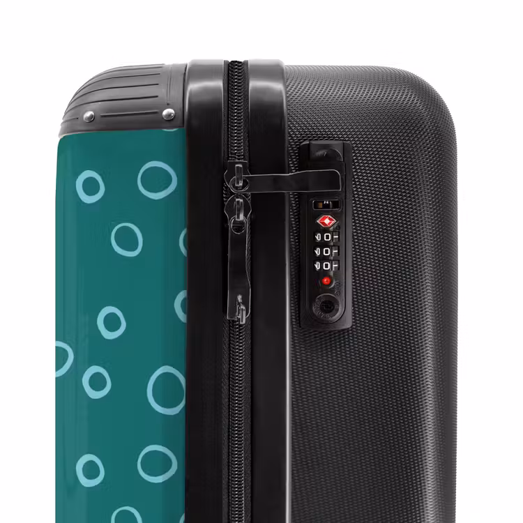 Suitcase - Light blue circles on dark green background — 6