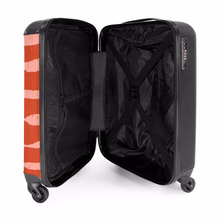 Suitcase - Playful stripes on red background — 5
