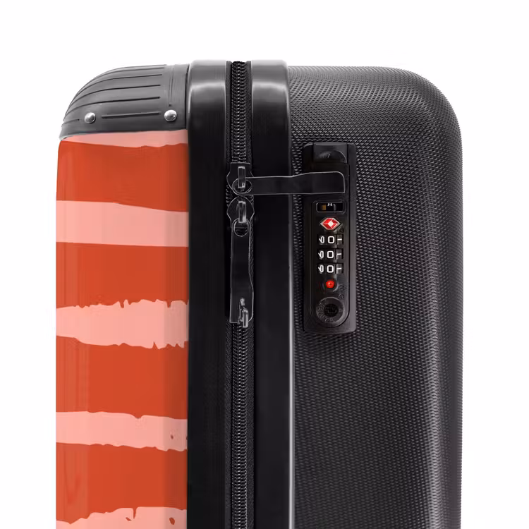Suitcase - Playful stripes on red background — 6