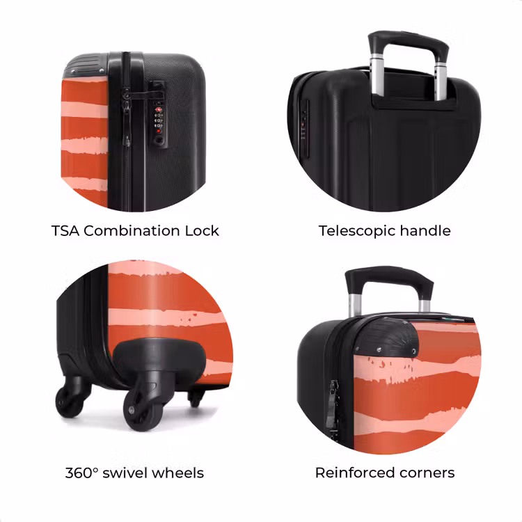 Suitcase - Playful stripes on red background — 8