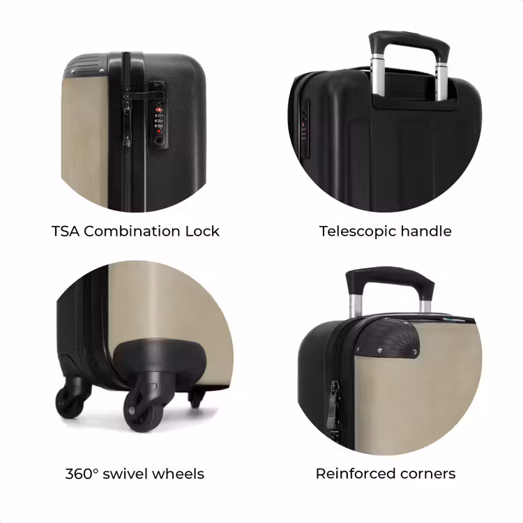 Suitcase - Taupe color - Clouded texture - Natural — 8